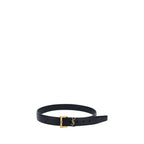 Saint Laurent Black Calf Leather Bos Taurus Regular Belt