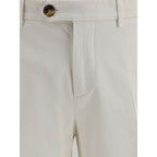 Brunello Cucinelli White Cotton Casual Pants