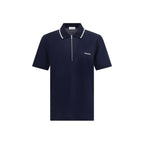 Ferragamo Blue Cotton Polo Shirt