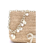 Self-Portrait Raffia Shoulder Bag