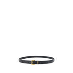 Saint Laurent Black Calf Leather Bos Taurus Thin Belt