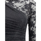 Self-Portrait Black Polyester Casual Dress