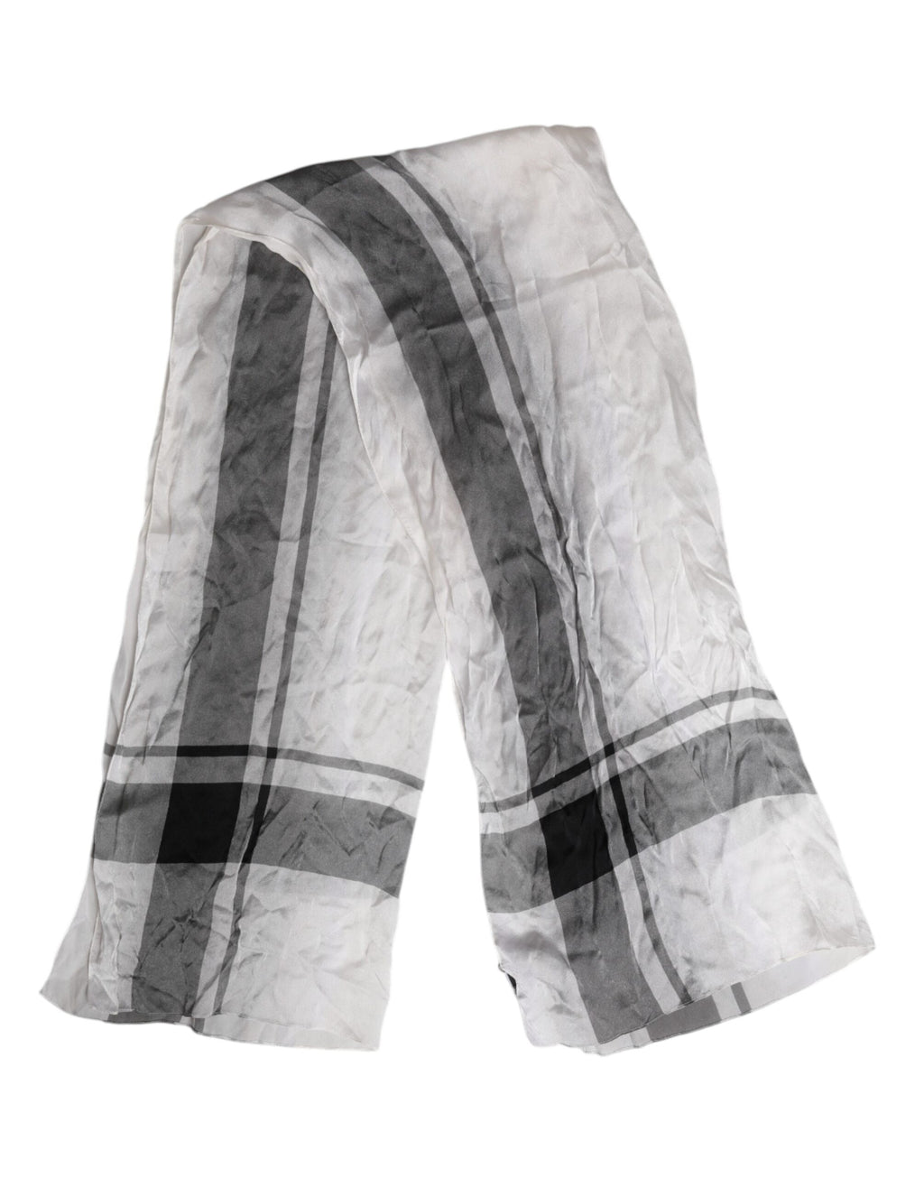 Dolce & Gabbana White Black Silk Warmer Wrap Foulard Scarf