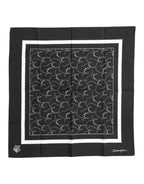 Dolce & Gabbana Black White Printed Square Men Foulard Scarf