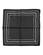 Dolce & Gabbana Black White Polka Dot Men Foulard Scarf