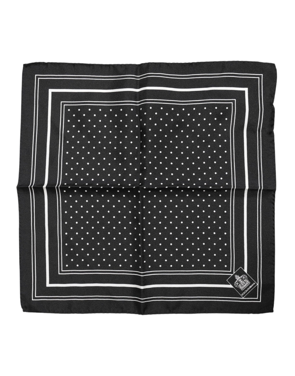 Dolce & Gabbana Black White Polka Dot Men Foulard Scarf