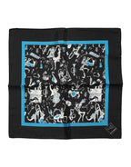 Dolce & Gabbana Black Jazz Club Silk Square Men Foulard Scarf