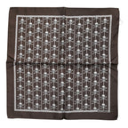 Dolce & Gabbana Brown Skull Silk Square Men Foulard Scarf