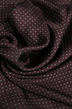 Dolce & Gabbana Maroon Dotted Silk Fringes Foulard Scarf