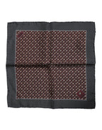 Dolce & Gabbana Maroon Cocktail Silk Square Foulard Scarf