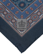 Dolce & Gabbana Blue Printed Silk Square Men Foulard Scarf