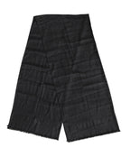 Dolce & Gabbana Dark Gray Cashmere Fringes Neck Warmer Scarf