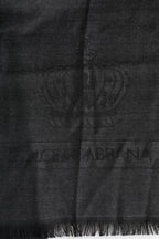Dolce & Gabbana Dark Gray Cashmere Fringes Neck Warmer Scarf