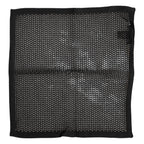 Dolce & Gabbana Black Patterned Cotton Square Foulard Scarf