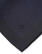 Dolce & Gabbana Dark Blue Silk Square Men Foulard Scarf
