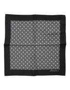 Dolce & Gabbana Black White Patterned Square Foulard Scarf