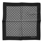 Dolce & Gabbana Black White Patterned Square Foulard Scarf