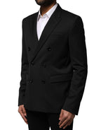 Emporio Armani Black Double Breasted Men Jacket Suit Blazer