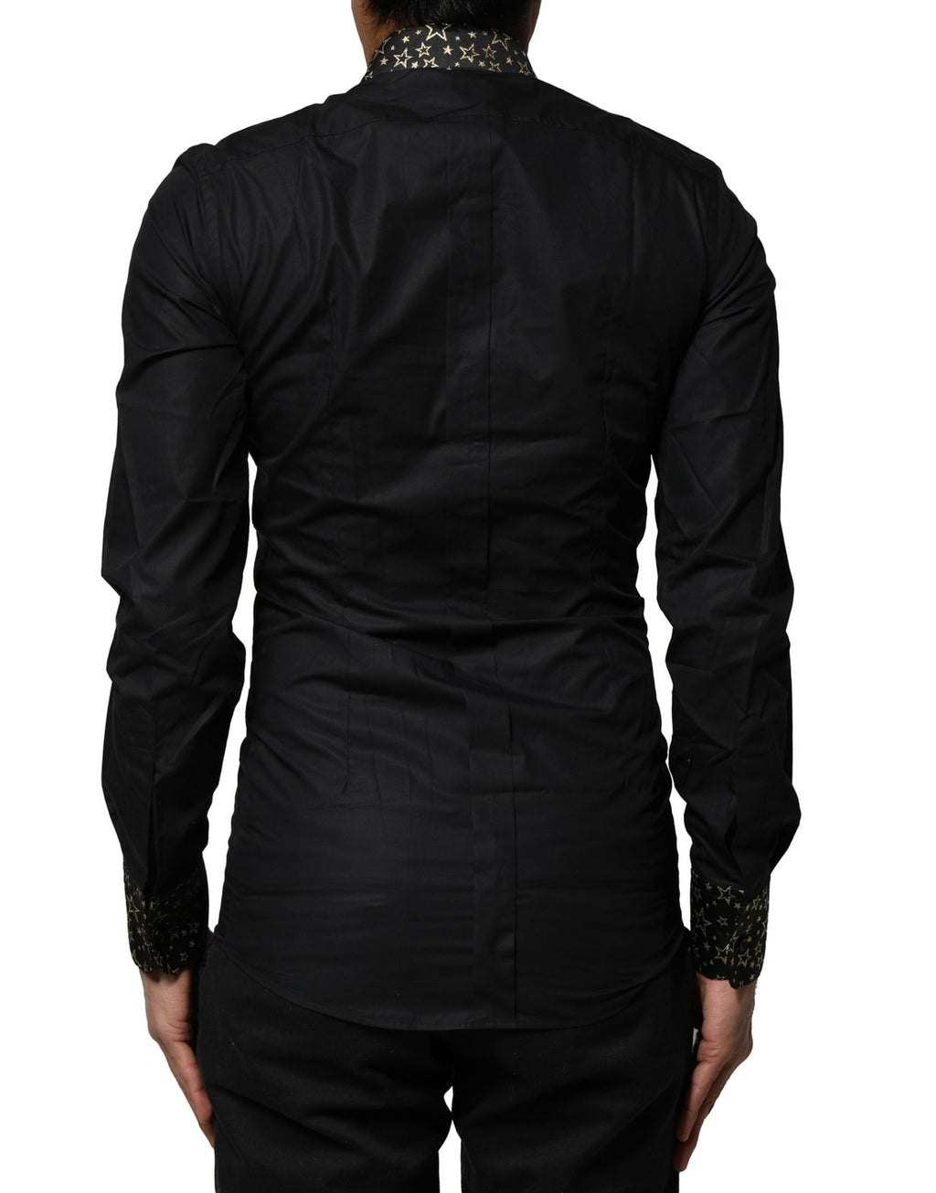 Dolce & Gabbana Black Cotton GOLD Long Sleeves Dress Shirt
