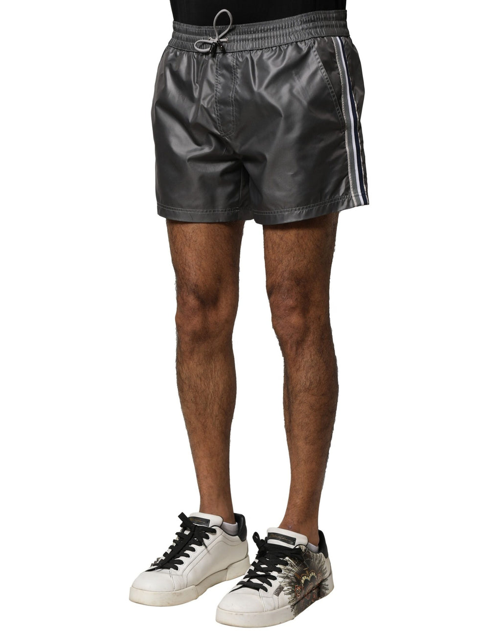 Dolce & Gabbana Gray Polyester Mid Waist Casual Bermuda Shorts