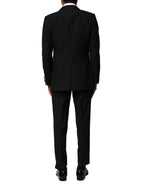 Dolce & Gabbana Black Wool 3 Piece Single Breasted Suit