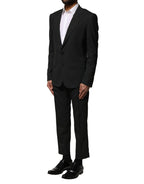 Dolce & Gabbana Black Wool 2 Piece Single Breasted Suit