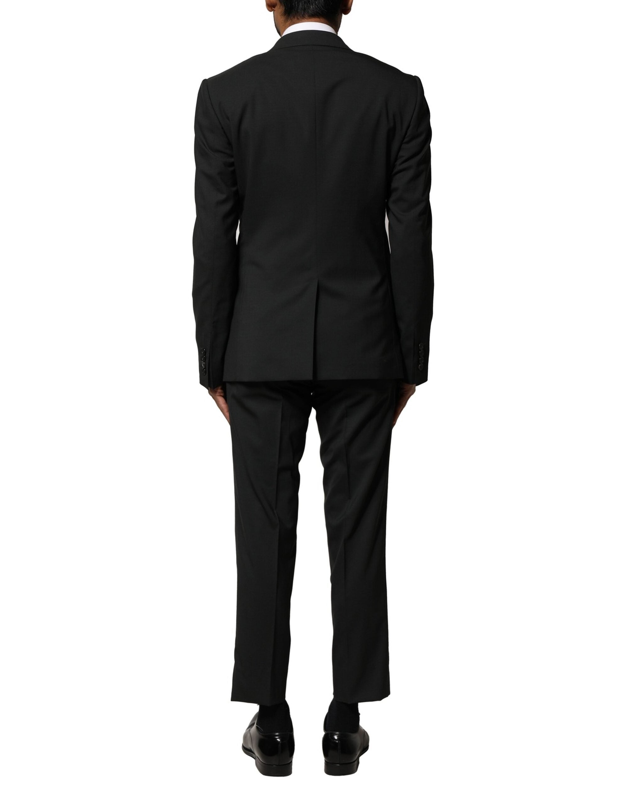 Dolce & Gabbana Black Wool 2 Piece Single Breasted Suit