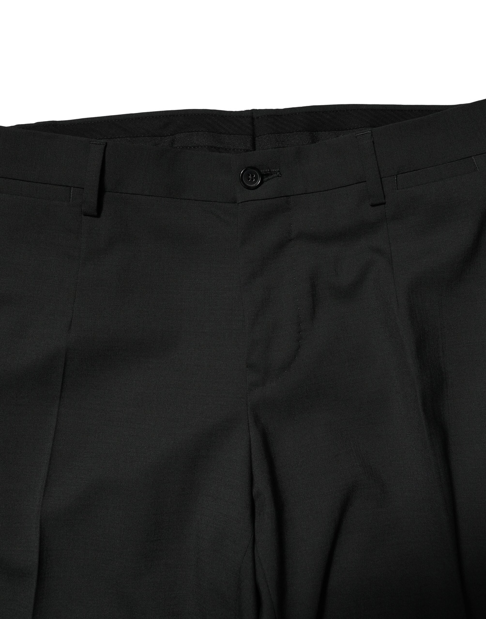 Dolce & Gabbana Black Wool 2 Piece Single Breasted Suit