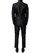 Dolce & Gabbana Black Jacquard 3 Piece Single Breasted Suit