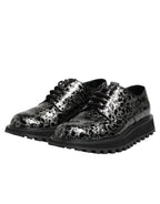 Dolce & Gabbana Black White Calfskin Chunky Derby Shoes