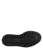 Dolce & Gabbana Black White Calfskin Chunky Derby Shoes