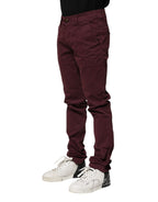 CYCLE Maroon Cotton Stretch Skinny Fit Men Denim Jeans