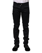 Dolce & Gabbana Black Cotton Skinny Mid Waist Pants