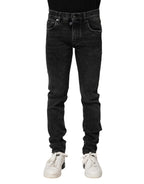 Dolce & Gabbana Black Cotton Skinny Men Denim Jeans