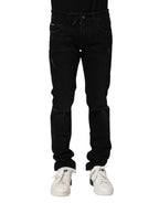 Dolce & Gabbana Black Cotton Skinny Men Denim Jeans