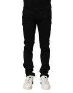 Dolce & Gabbana Black Cotton Skinny Men Denim Jeans