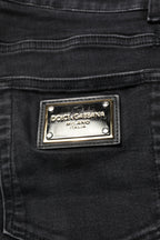 Dolce & Gabbana Black Cotton Skinny Men Denim Jeans