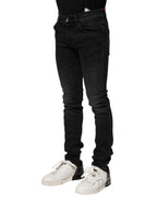 Dolce & Gabbana Black Cotton Skinny Men Denim Jeans