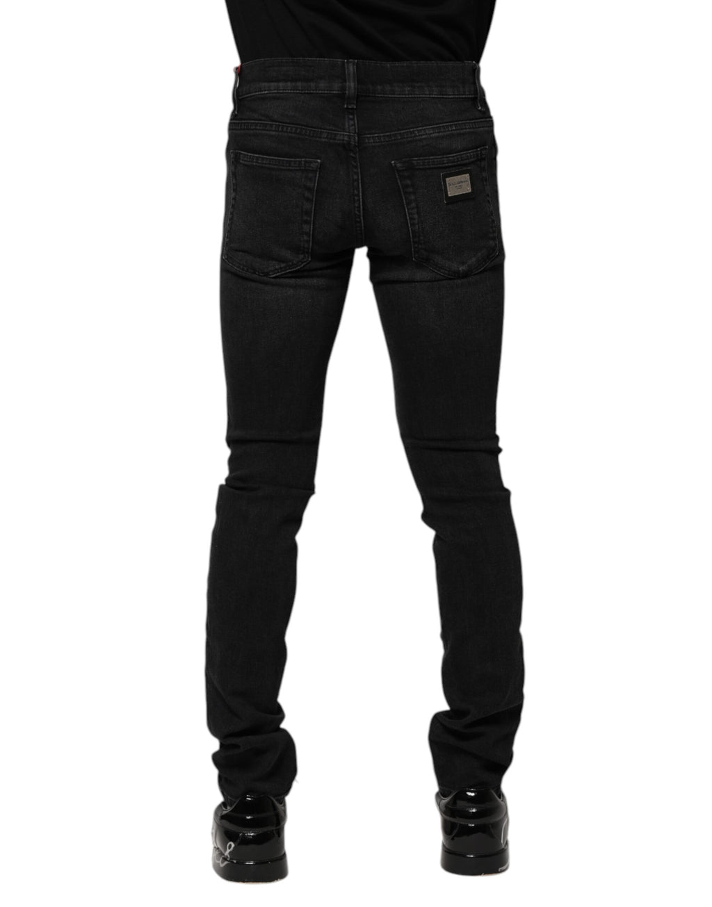 Dolce & Gabbana Black Cotton Skinny Men Denim Jeans