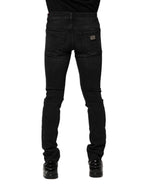 Dolce & Gabbana Black Cotton Skinny Men Denim Jeans
