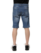 Dolce & Gabbana Blue Cotton Stretch Men Denim Bermuda Shorts