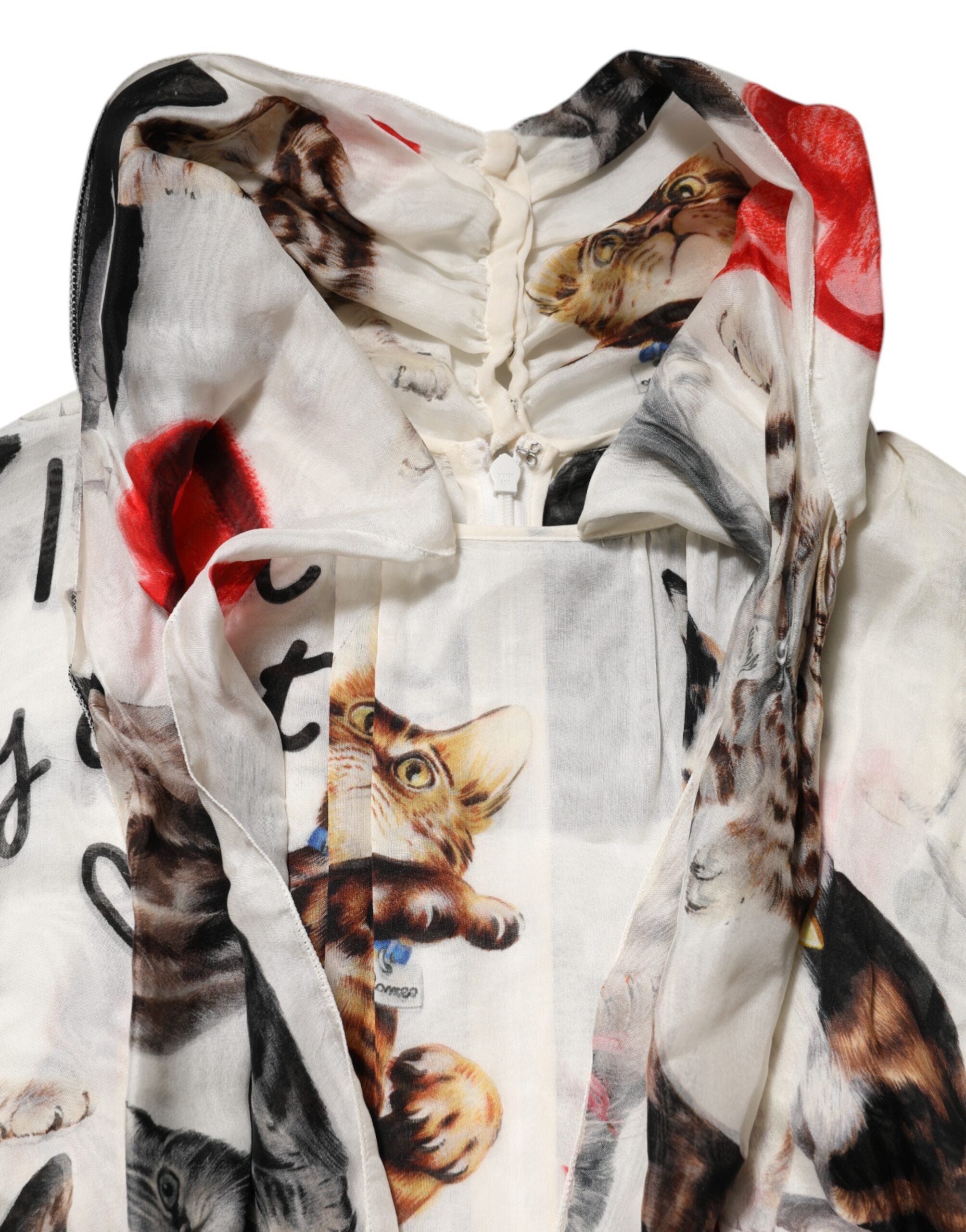 Dolce & Gabbana Multicolor Animal Print Silk Ascot Maxi Dress