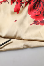 Dolce & Gabbana Beige Floral Spaghetti Strap Sheath Dress