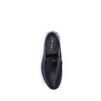 Prada Black Calf Leather Bos Taurus Slip-On Loafers