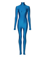 Dolce & Gabbana Blue Nylon Turtleneck Bodycon Jumpsuit Dress