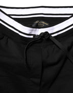 Dolce & Gabbana Black Cotton Mid Waist Jogger Pants