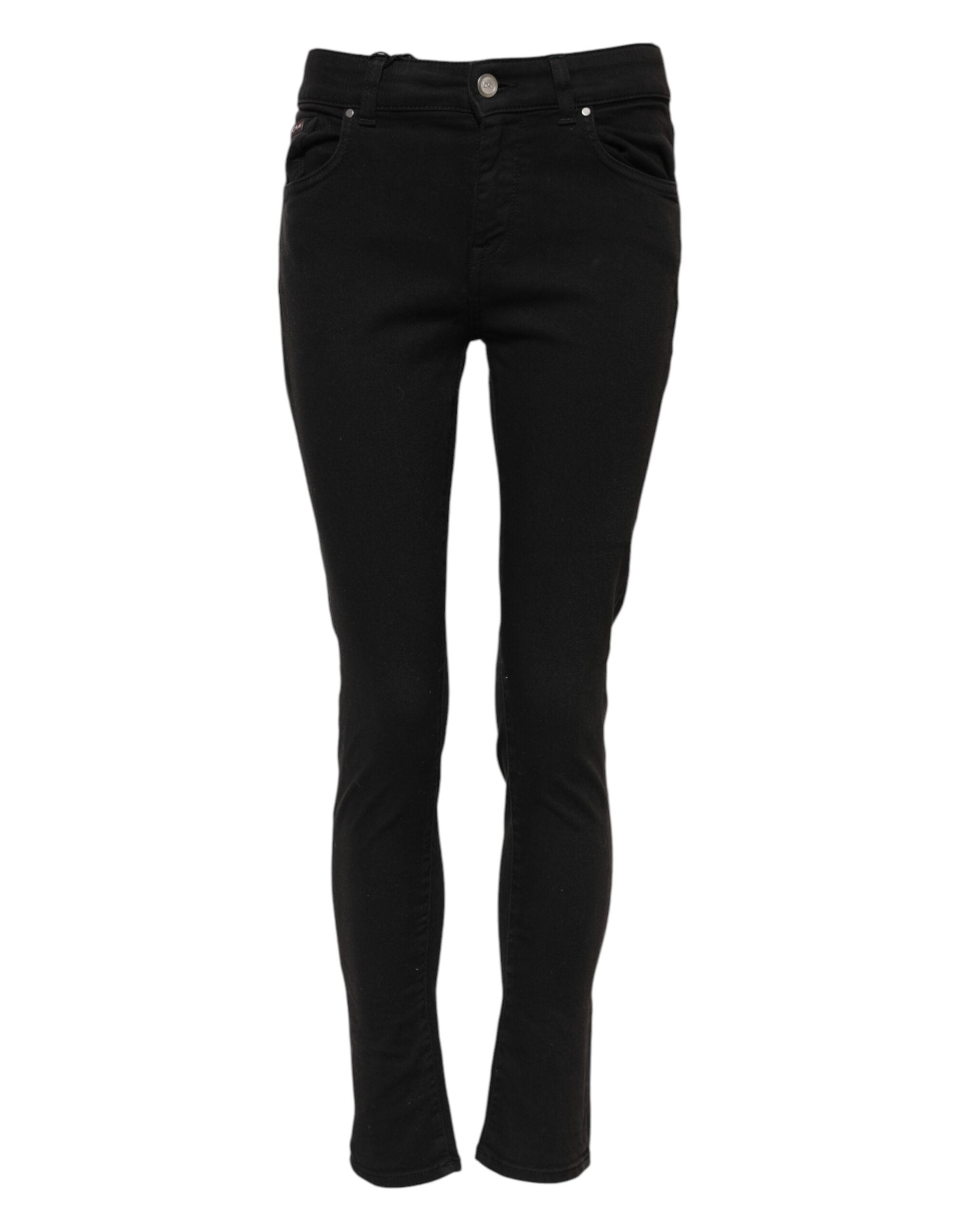 Dolce & Gabbana Black Cotton Skinny Mid Waisted Denim Jeans