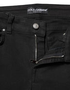 Dolce & Gabbana Black Cotton Skinny Mid Waisted Denim Jeans