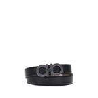 Ferragamo Black Calf Leather Bos Taurus Regular Belt
