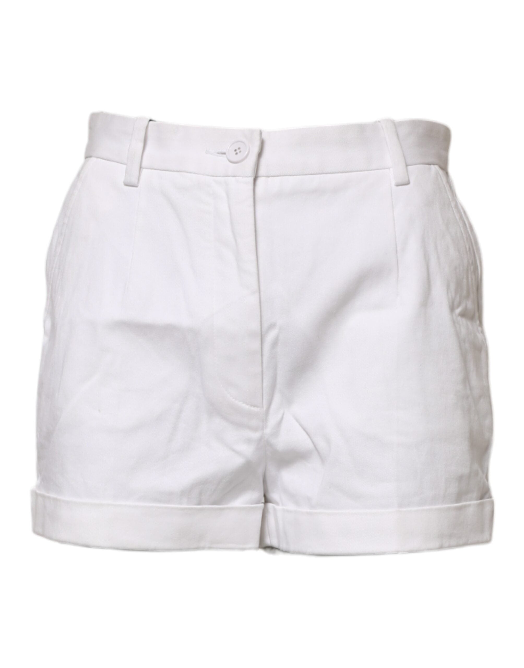 Dolce & Gabbana White Cotton Mid Waist Women Bermuda Shorts